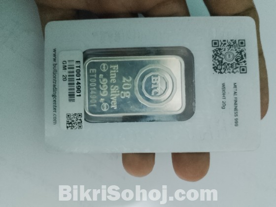 Silver bar 20g BTC